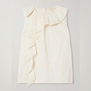 ULLA JOHNSON
Thalia lace-trimmed ruffled fil coupé cotton-voile tank